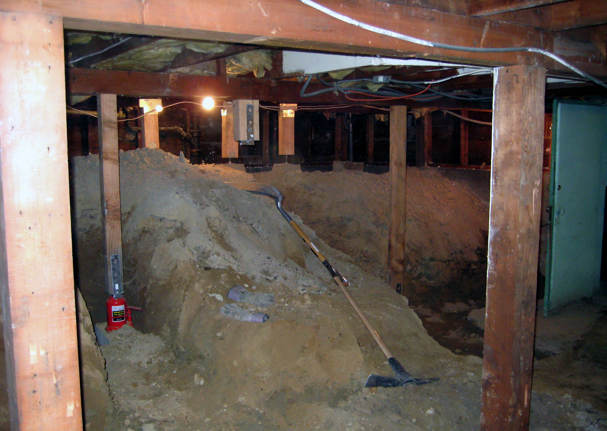 basement crawl space digging turn chezerbey crawlspace living storage diy conversion foundation building addition short slightly converted distorted dark